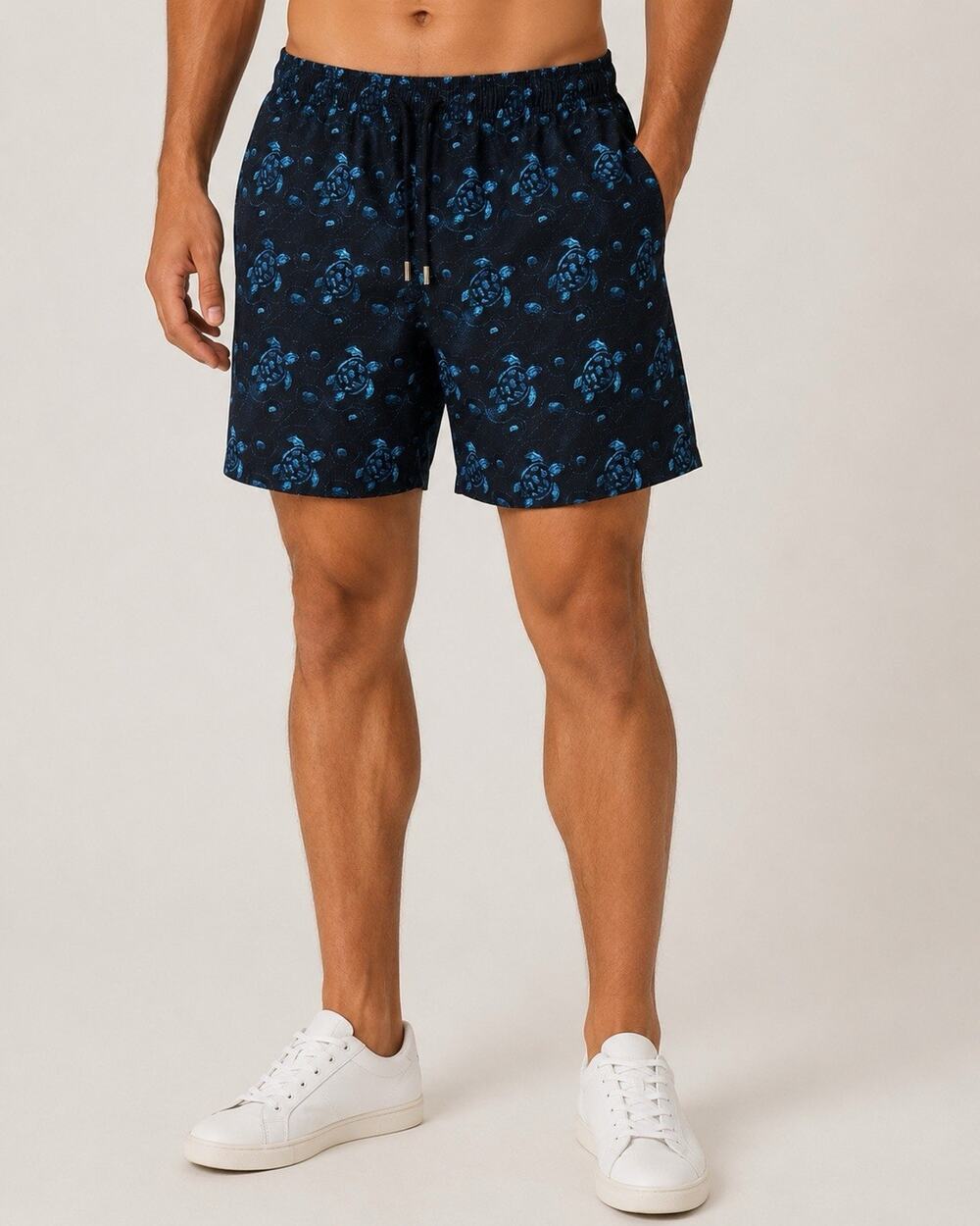 Vilebrequin Swim Trunks Shorts Blue Turtles Mens XL Mesh Lined